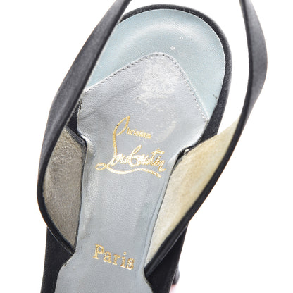 Christian Louboutin Satin Slingback 100 Pumps 38.5 Black 16 of 17