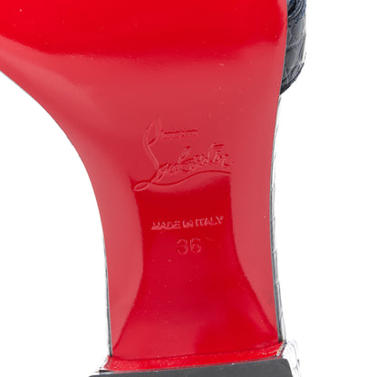 Christian Louboutin Calfskin Crocodile Embossed Lock Art 55 Ali Mule Sandals 36 Obscur 5 of 8