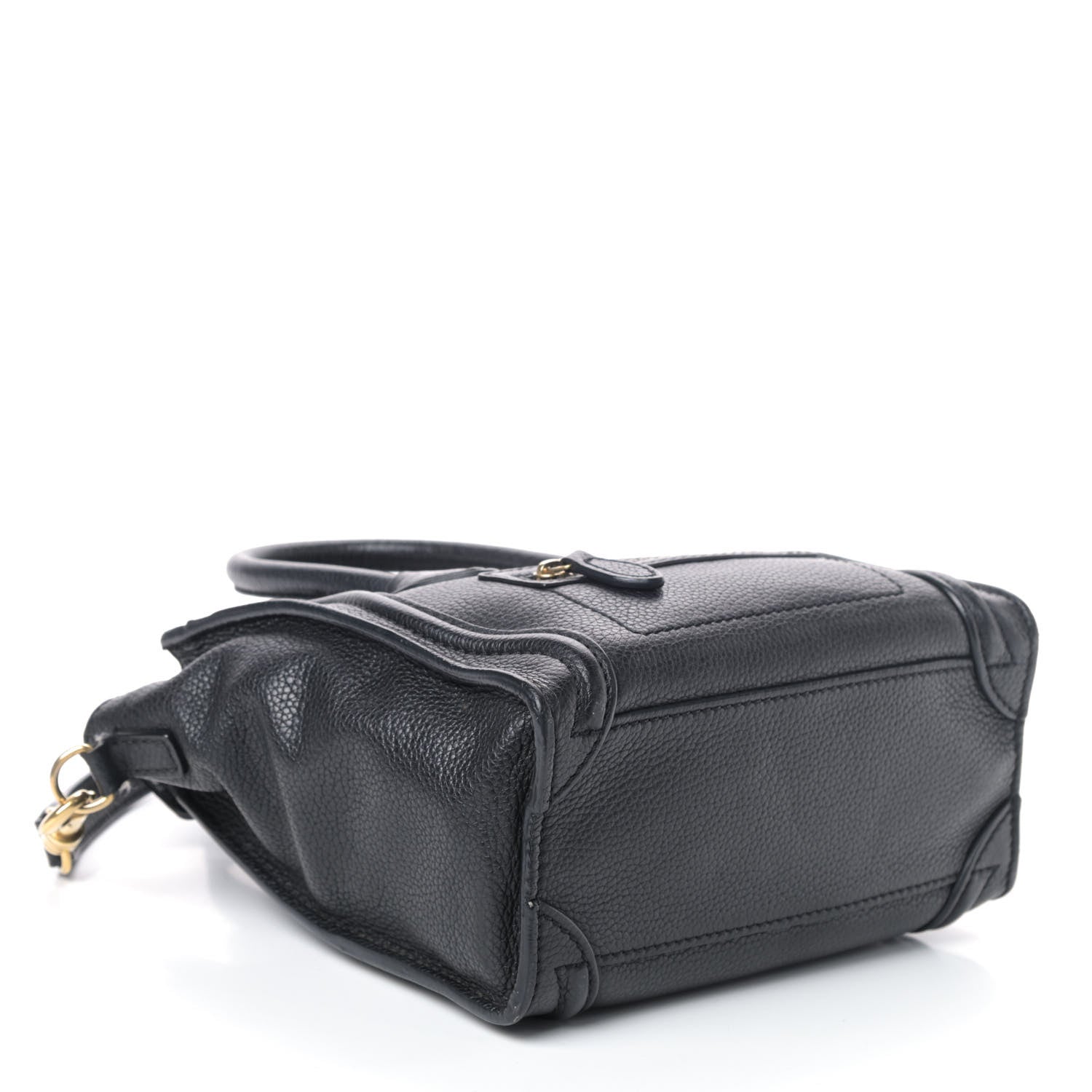 Celine Drummed Calfskin Nano Luggage Black 3 of 4