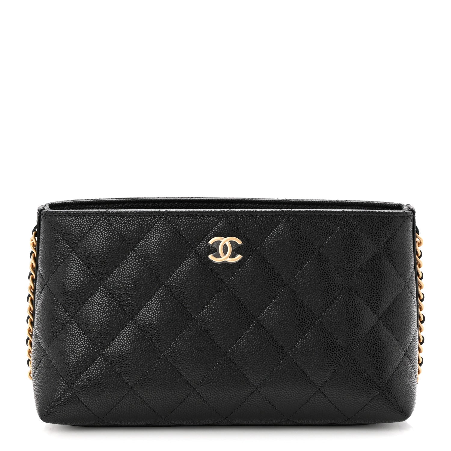 Chanel Caviar Quilted Chain Cosmetic Case Black 1 of 11