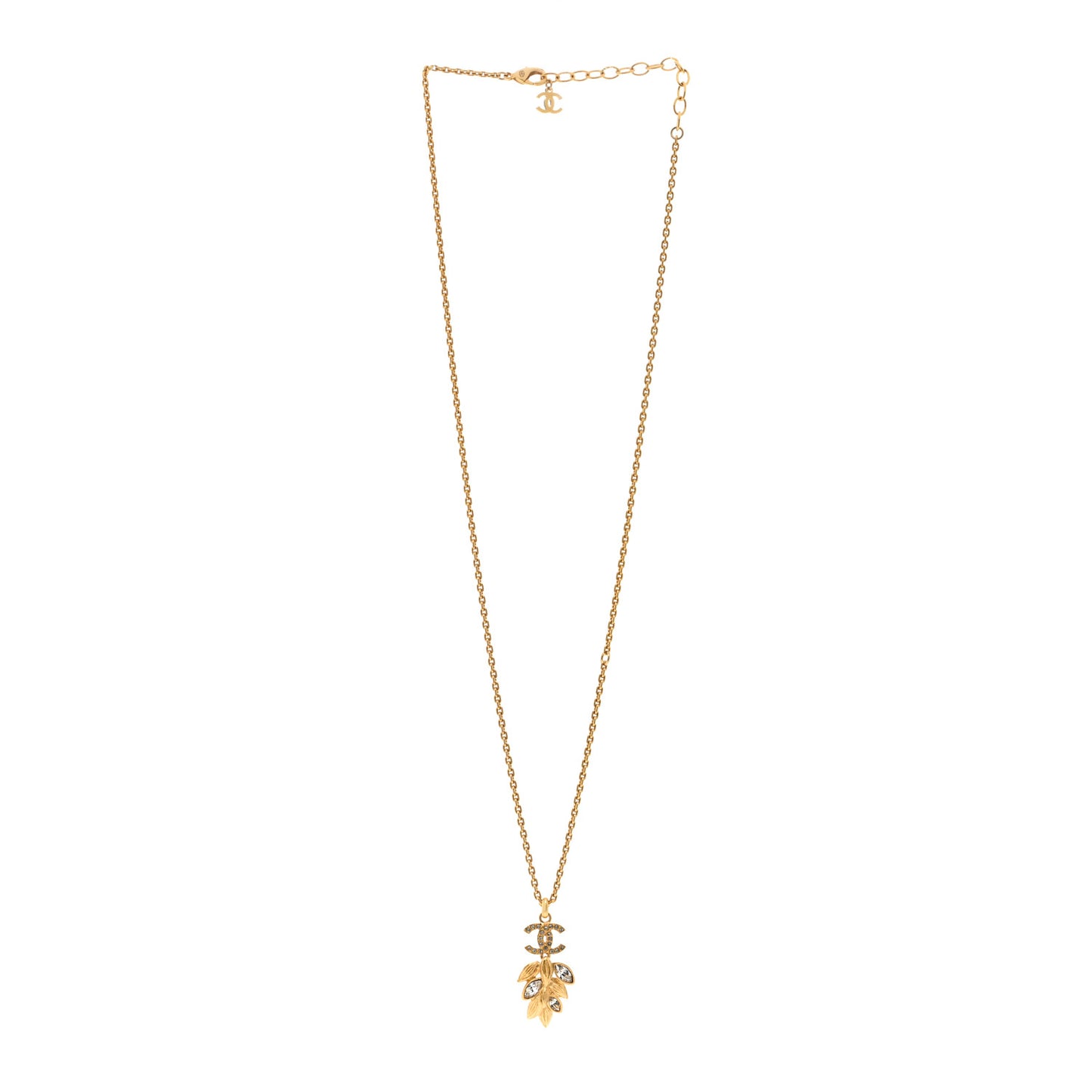 Crystal Sparkling Wheat CC Necklace Gold