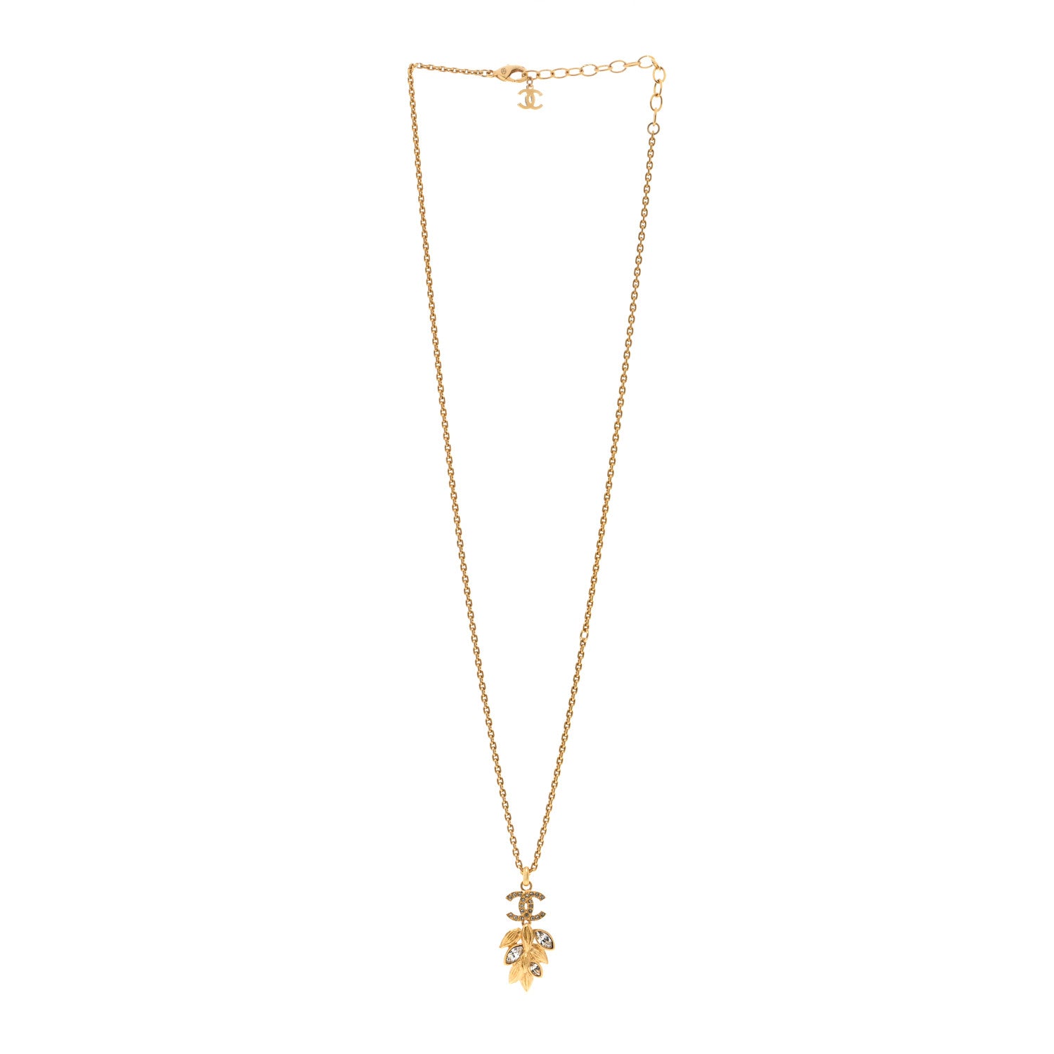 Chanel Crystal Sparkling Wheat CC Necklace Gold 3 of 6