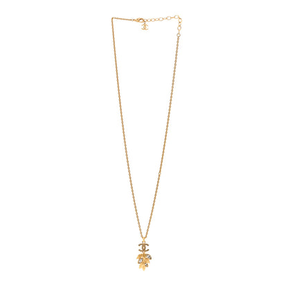 Chanel Crystal Sparkling Wheat CC Necklace Gold 3 of 6