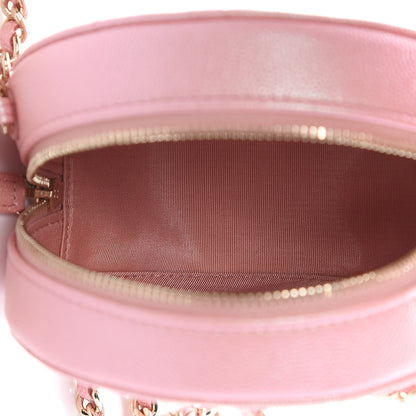 Chanel Iridescent Caviar Resin Quilted Round Clutch With Chain Pink 5 of 8