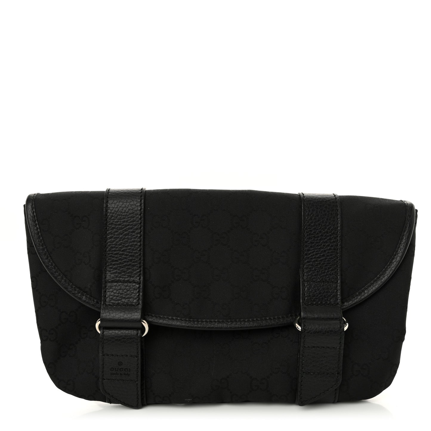 Nylon Monogram Waist Belt Bag  Black