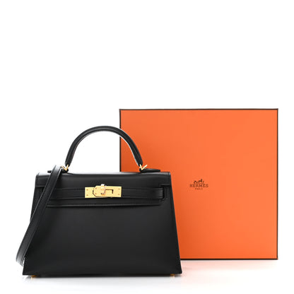 Hermes Tadelakt Mini Kelly Sellier 20 Black 11 of 11