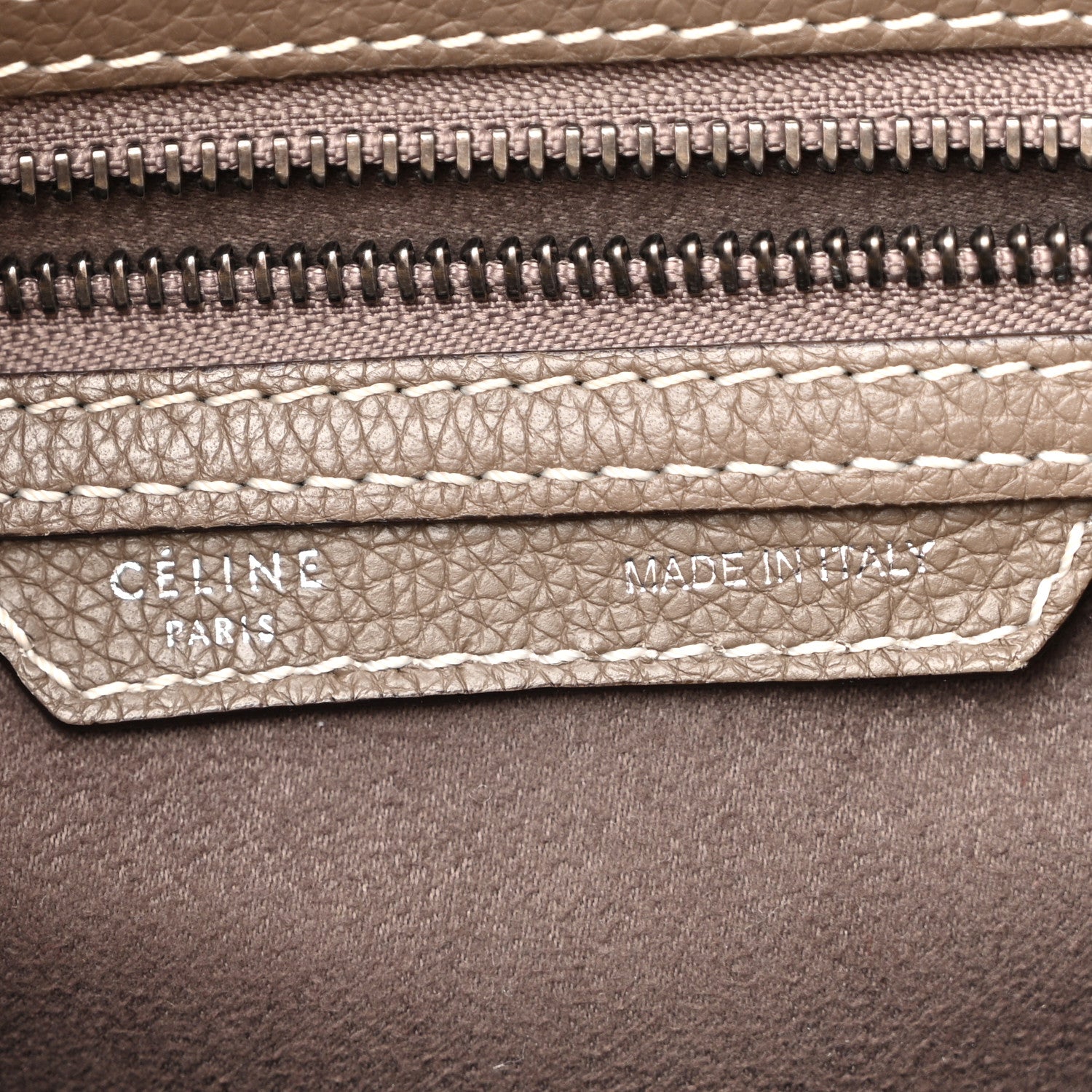Celine Drummed Calfskin Micro Luggage Souris Souris 5 of 11