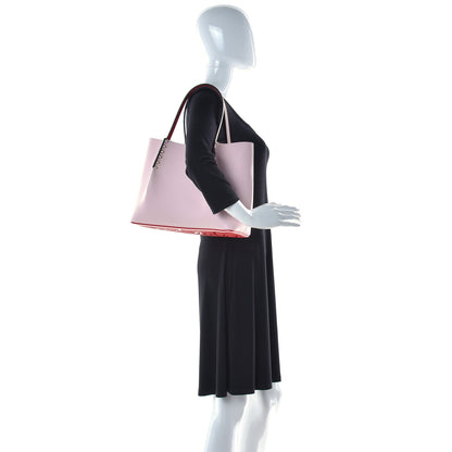 Christian Louboutin Embossed Calfskin Spiked Small Cabarock Shopper Tote Pink 2 of 9