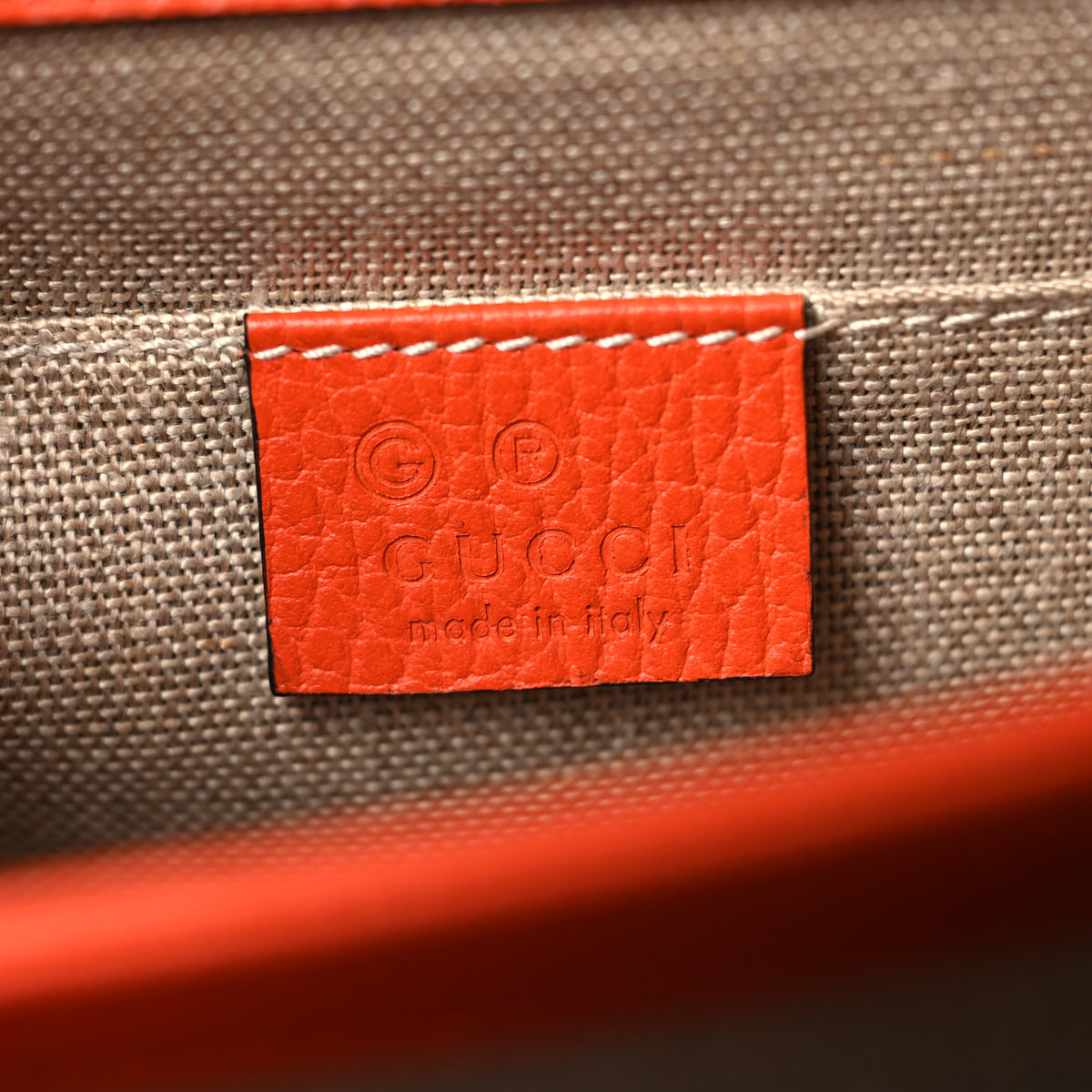 Gucci Dollar Calfskin Small Interlocking G Shoulder Bag Sun Orange 6 of 10