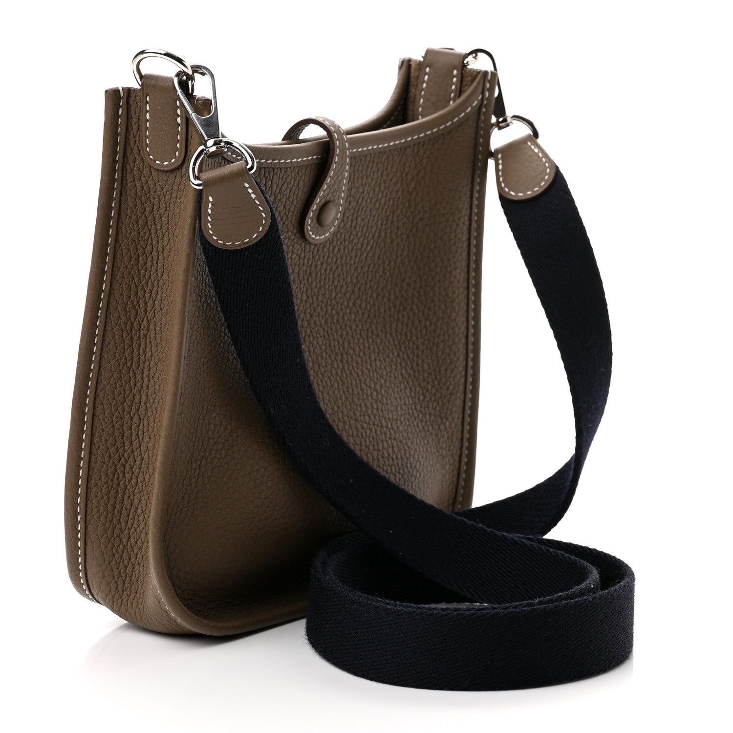Hermes Taurillon Clemence Amazone Evelyne TPM Etoupe Bleu Indigo 3 of 10