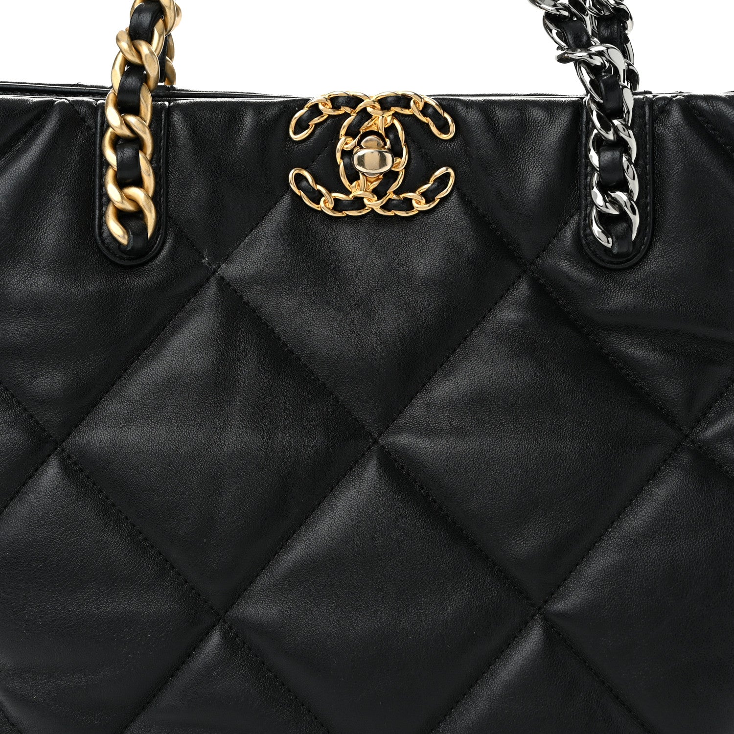 Chanel Lambskin Quilted Chanel 19 Shopping Bag Black 8 of 10