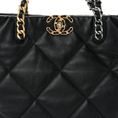 Chanel Lambskin Quilted Chanel 19 Shopping Bag Black 8 of 10