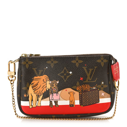 Louis Vuitton Monogram 2018 Christmas Animation Mini Cats Pochette Accessories 1 of 9