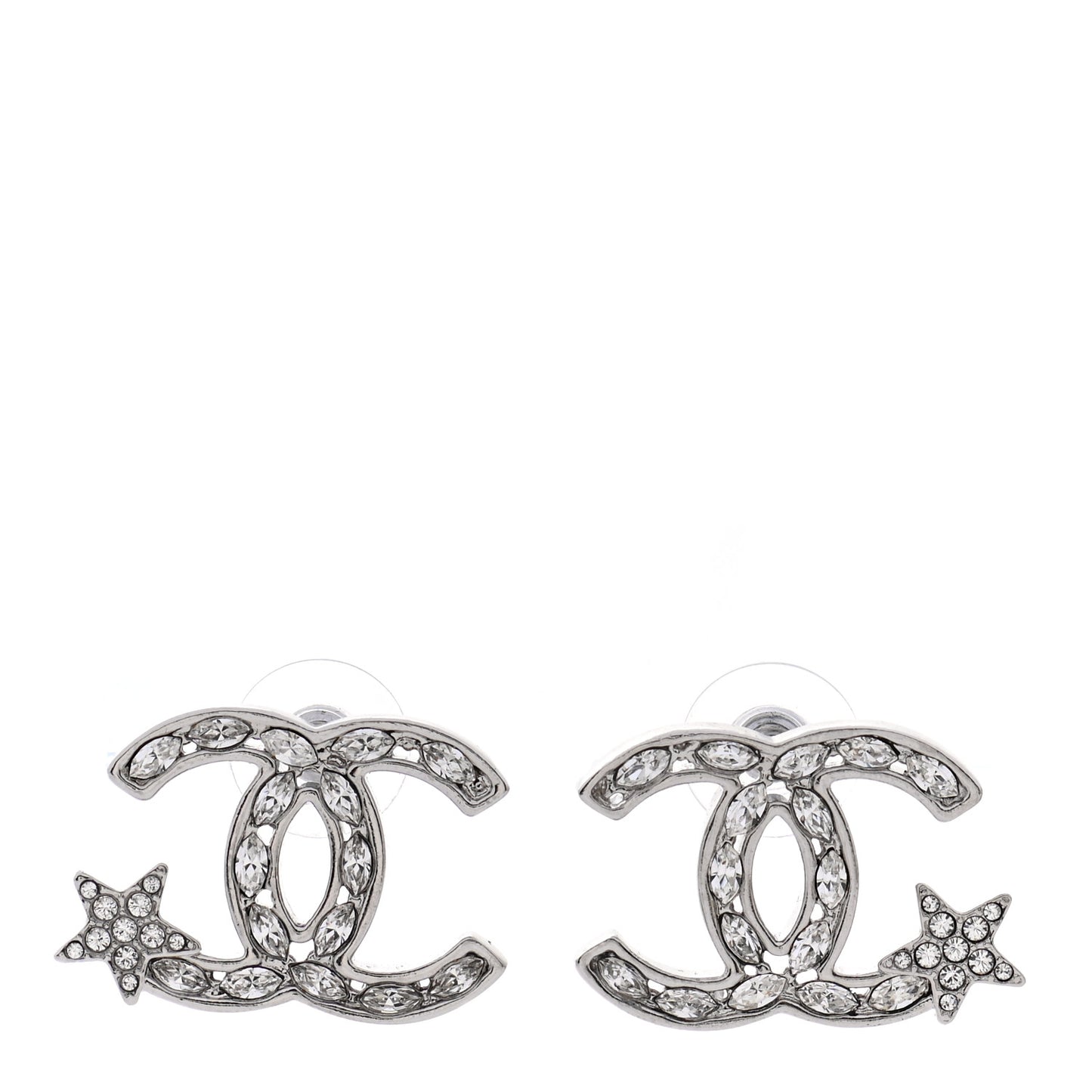 Crystal CC Starfall Earrings Silver