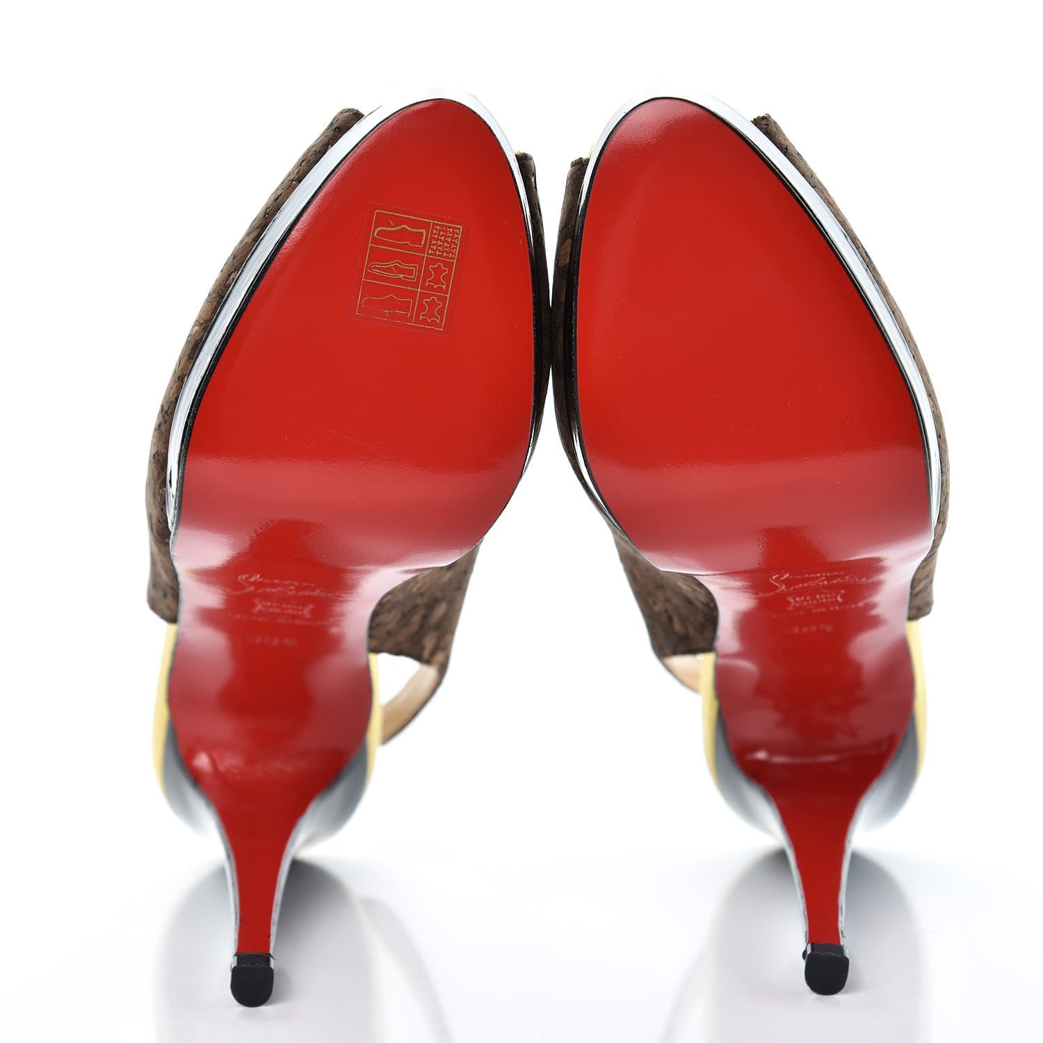 Christian Louboutin Patent Cork Catenita 110 Pumps 38.5 Dark Brown 5 of 10