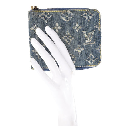 Louis Vuitton Denim Zip Compact Wallet Blue 2 of 14