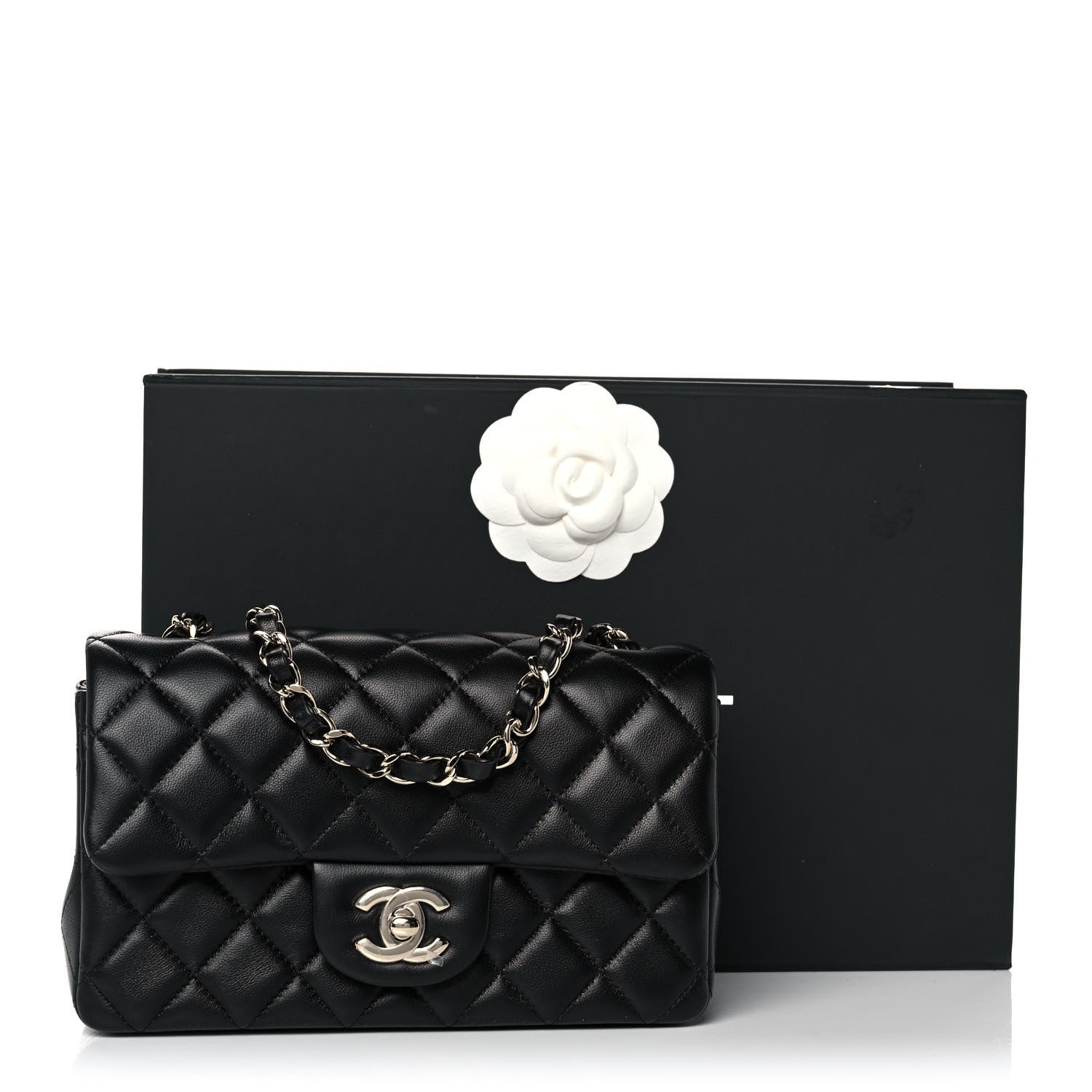 Chanel Lambskin Quilted Mini Rectangular Flap Black 11 of 11