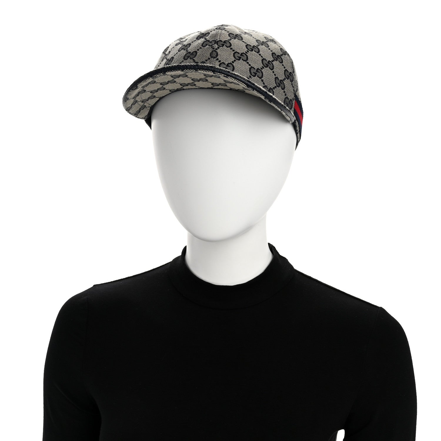 Gucci Monogram Web Baseball Hat XL Beige Blue 2 of 9