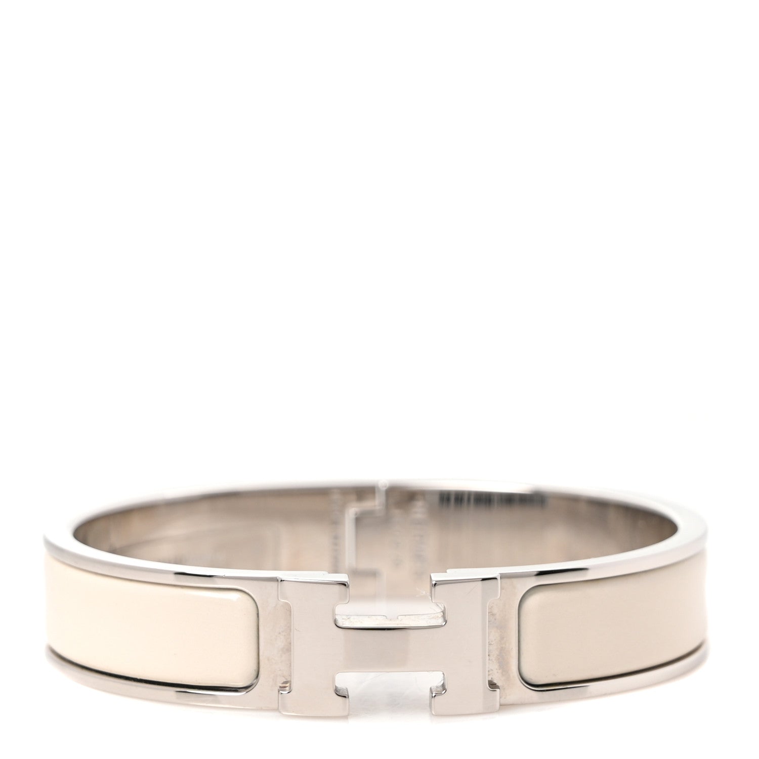 Hermes Enamel Narrow Clic Clac H Bracelet Pannacotta 1 of 6