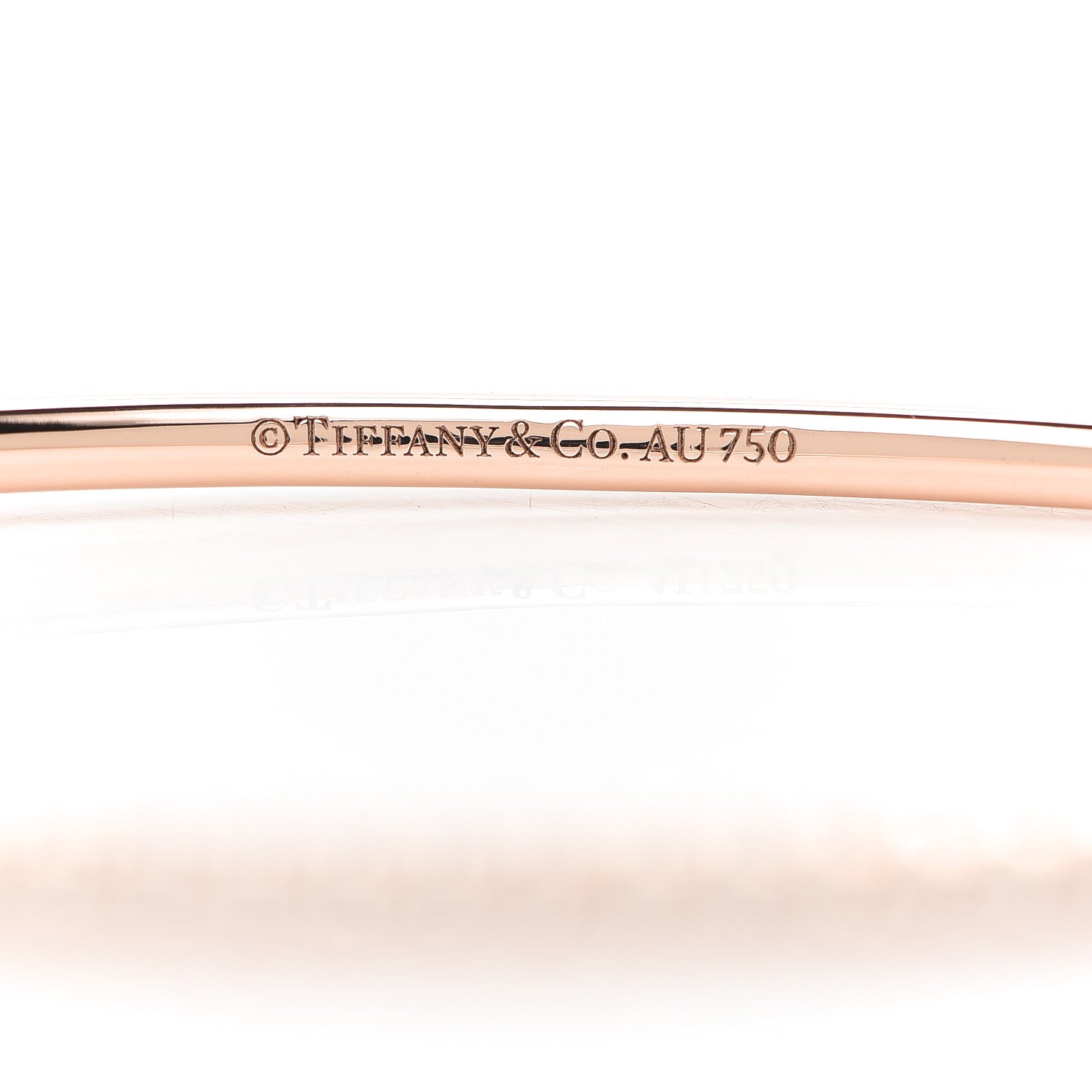 Tiffany 18K Rose Gold Diamond Metro Hinged Bangle Bracelet 4 of 5
