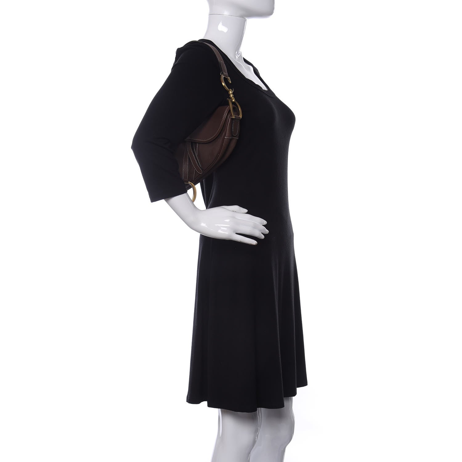 Christian Dior Calfskin Saddle Bag Brown 2 of 10