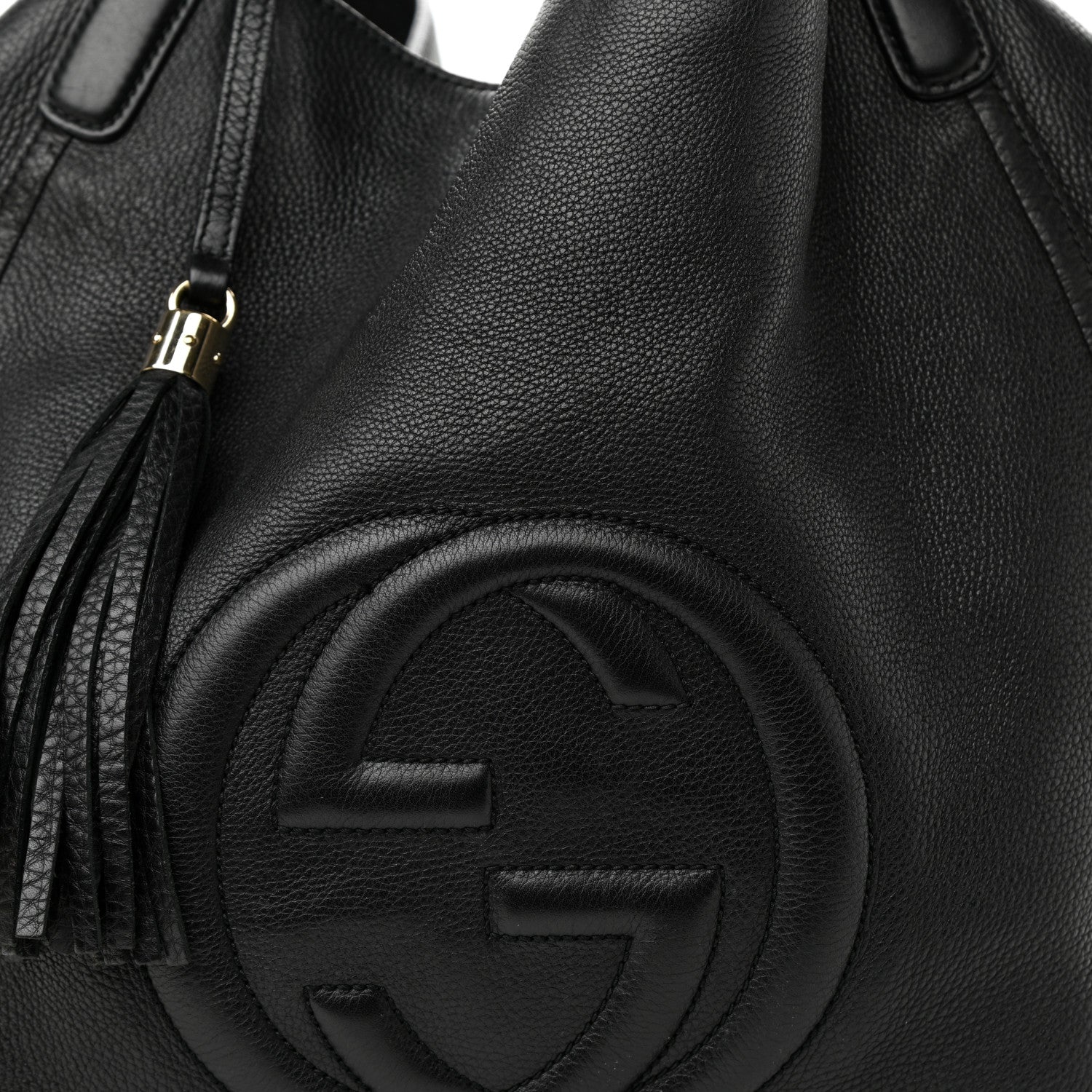 Gucci Pebbled Calfskin Large Soho Shoulder Bag Black 8 of 19