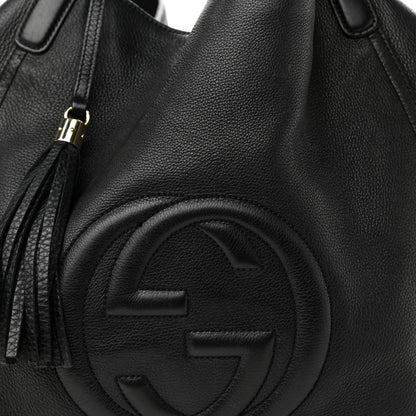 Gucci Pebbled Calfskin Large Soho Shoulder Bag Black 8 of 19