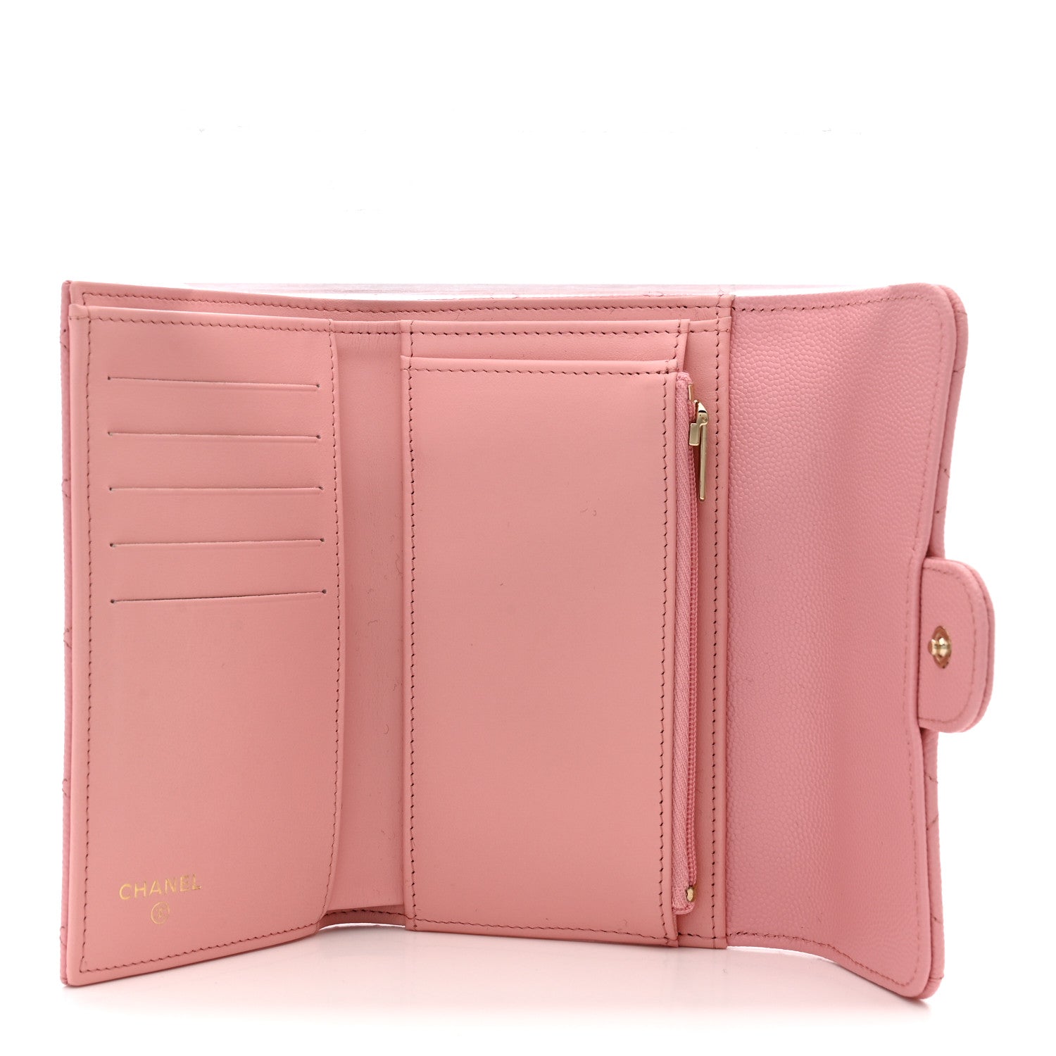 Chanel Caviar Quilted Medium Flap Wallet Light Pink 5 of 10