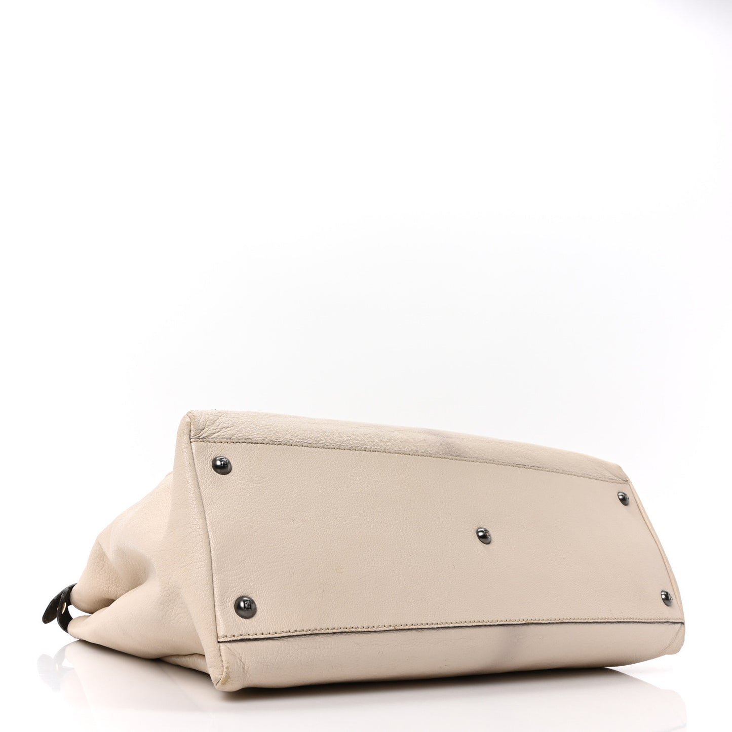 Goatskin Elaphe Large Peekaboo Iconic Satchel Latte Natural
