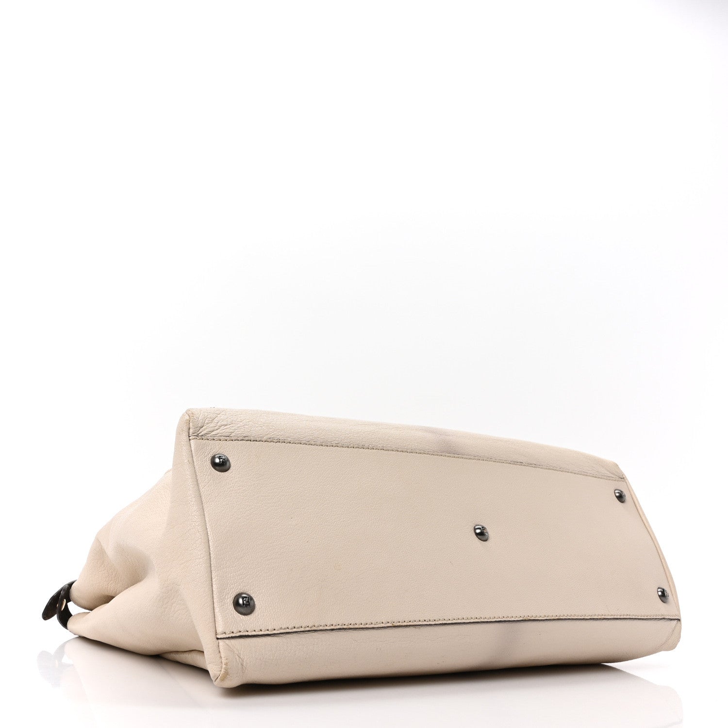 Fendi Goatskin Elaphe Large Peekaboo Iconic Satchel Latte Natural 4 of 10