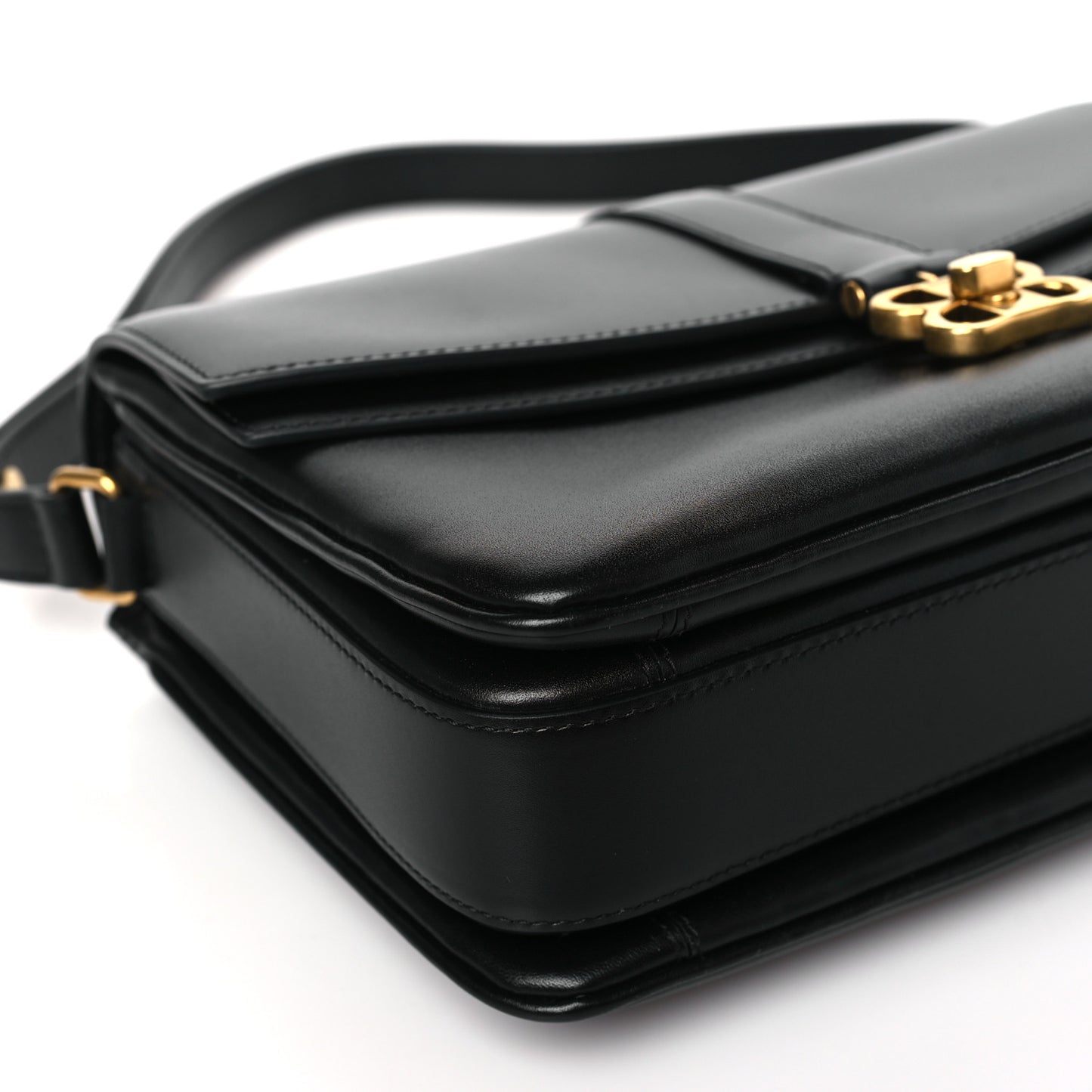 Classic Calfskin Medium Lady Flap Bag Black