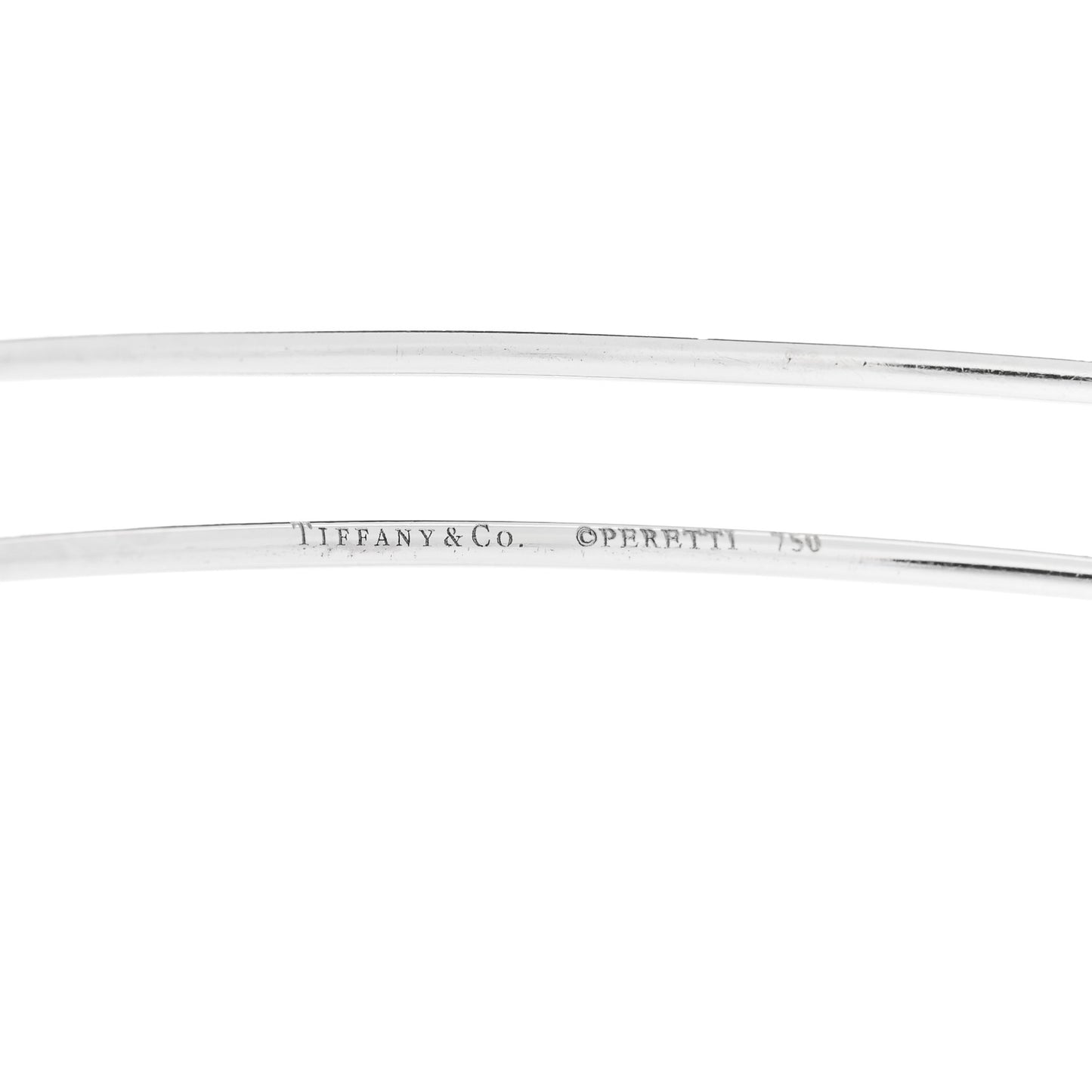 18K White Gold Pink Sapphire Elsa Peretti Sapphire By The Yard Bangle Bracelet