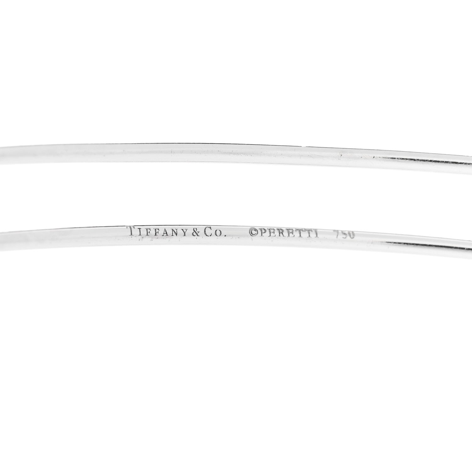 Tiffany 18K White Gold Pink Sapphire Elsa Peretti Sapphire By The Yard Bangle Bracelet 3 of 3