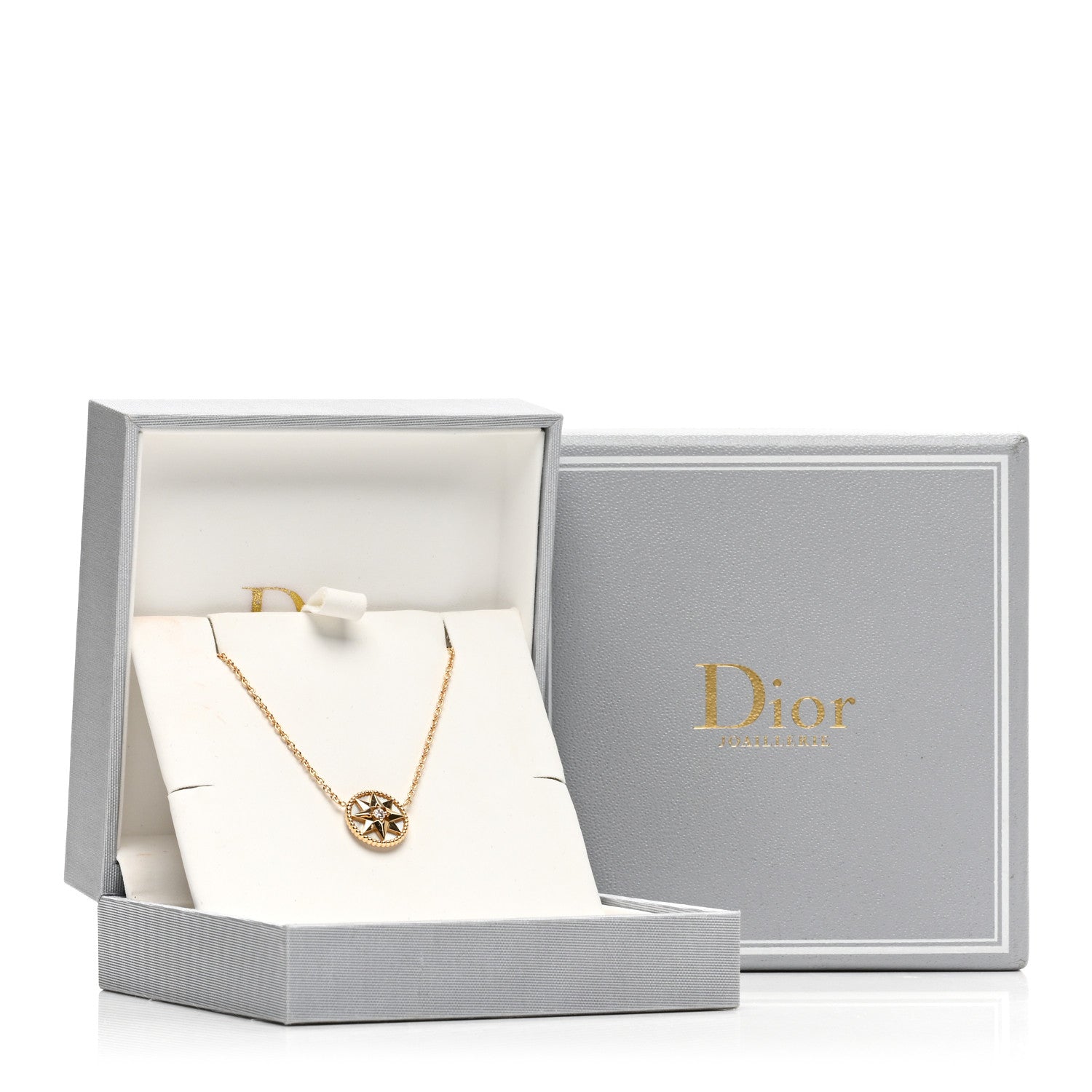 Christian Dior 18K Yellow Gold Diamond Mother of Pearl Rose Des Vents Necklace 6 of 6