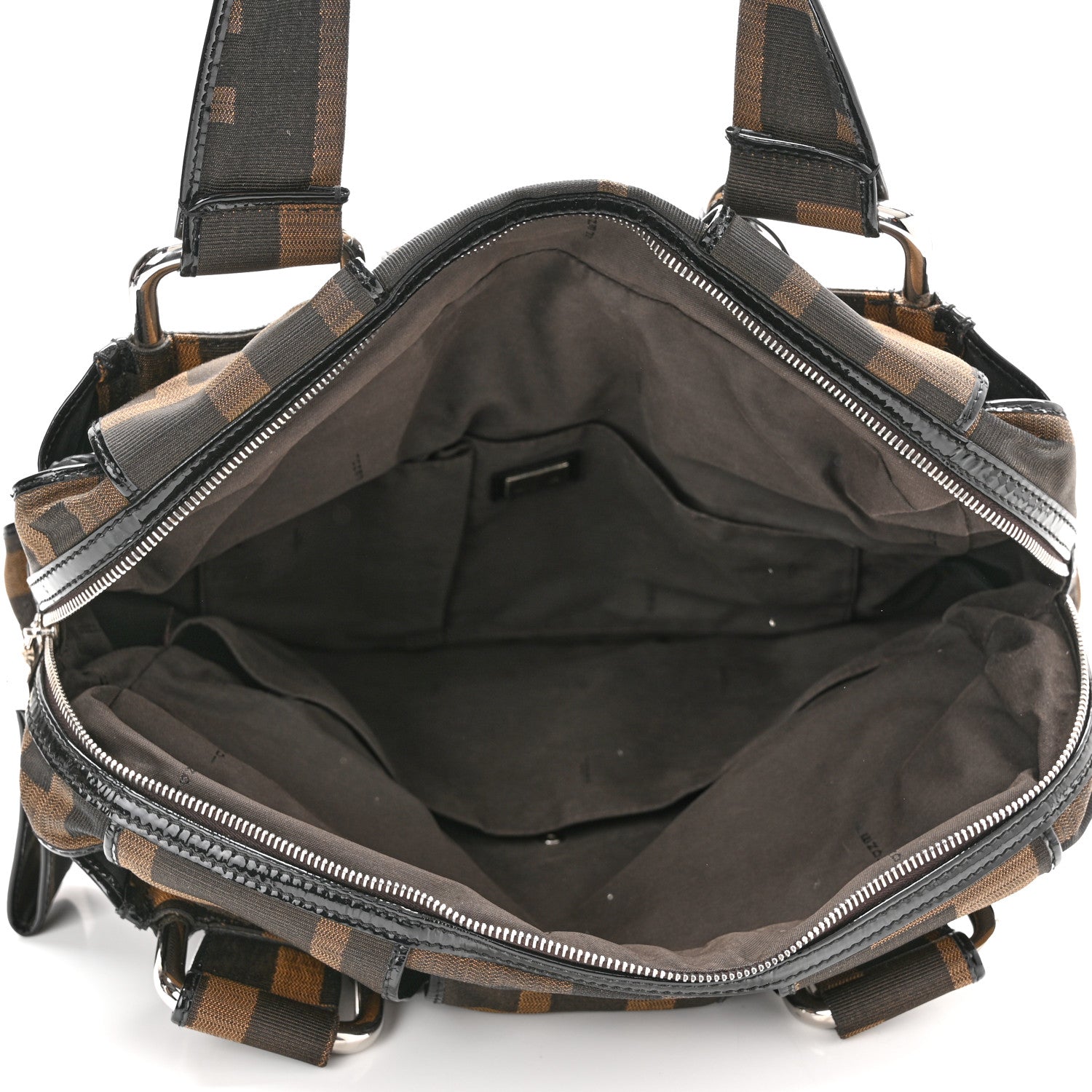 Fendi Patent Zucca Crossword Grande Bag Tobacco 5 of 11