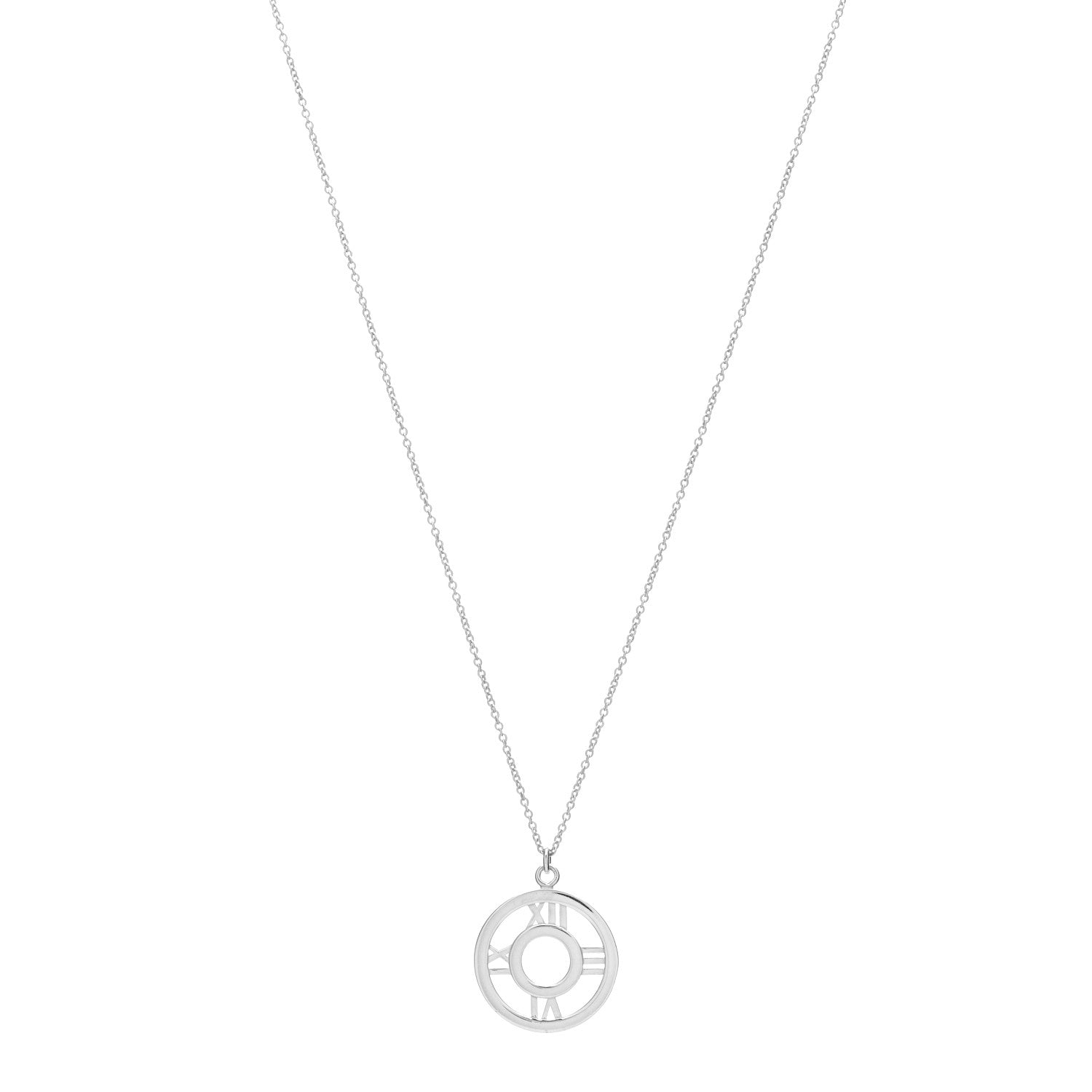 Tiffany Sterling Silver Medium Atlas Open Pendant Necklace 1 of 6