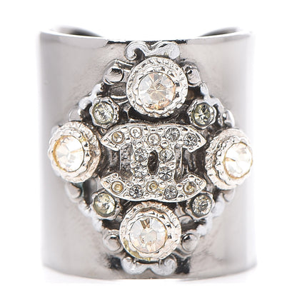 Chanel Ruthenium Crystal CC Ring 7.5 1 of 5