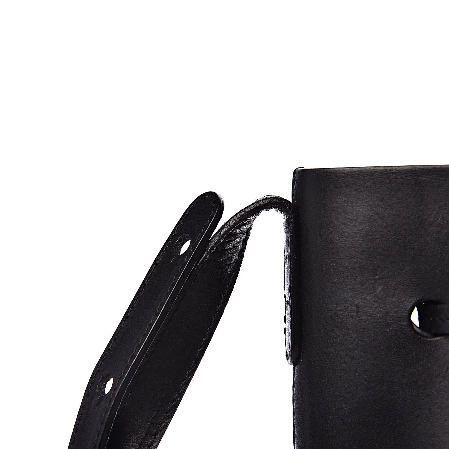 Mansur Gavriel Vegetable Tanned Calfskin Bucket Bag Black Flamma 16 of 17
