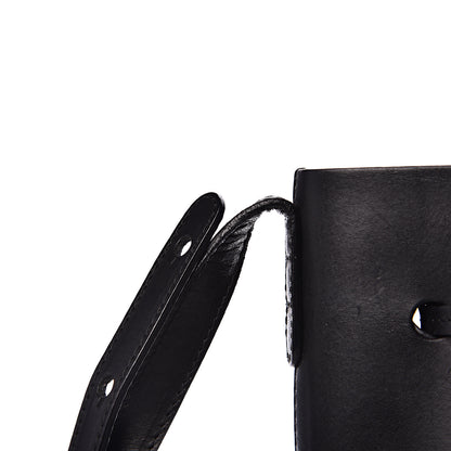 Mansur Gavriel Vegetable Tanned Calfskin Bucket Bag Black Flamma 16 of 17