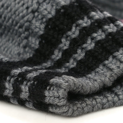 Louis Vuitton Wool Cable Knit Crystal LV Columbia Beret Grey 7 of 8