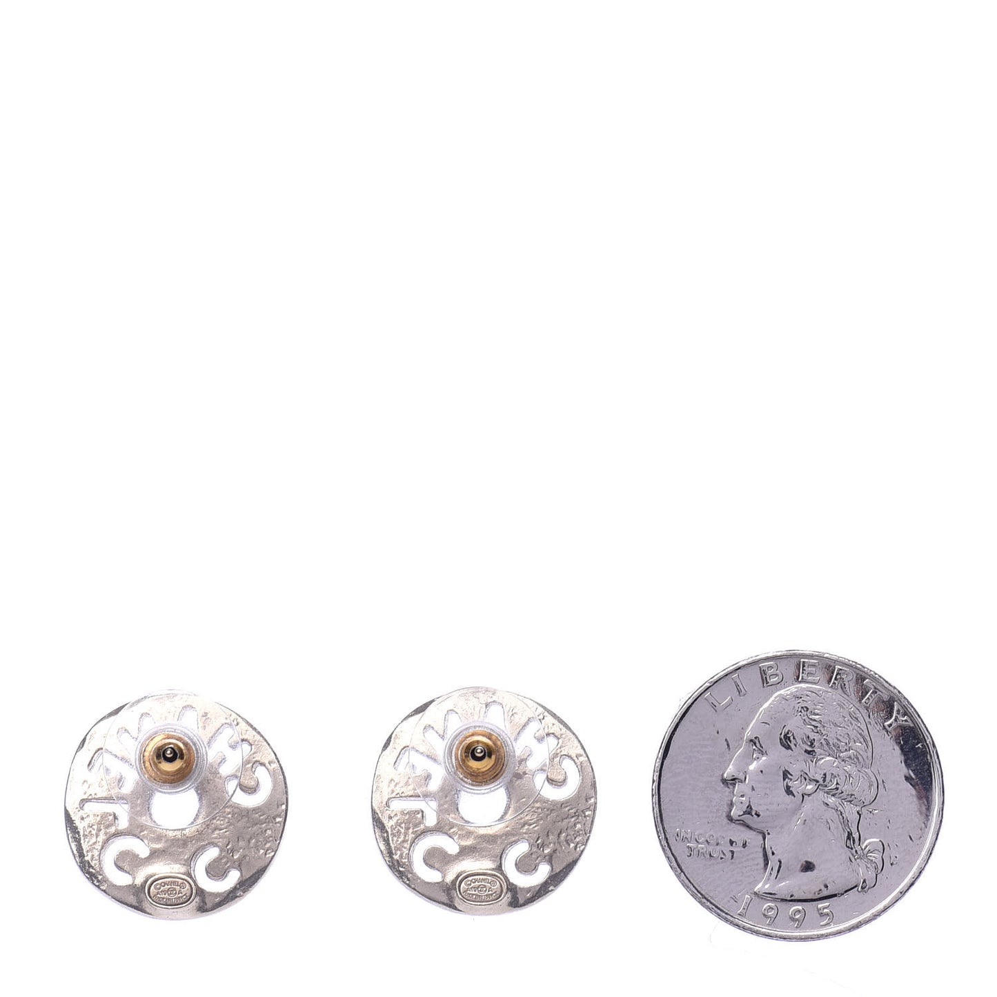 Crystal Pearl Papyrus Stud Earrings Gold Grey