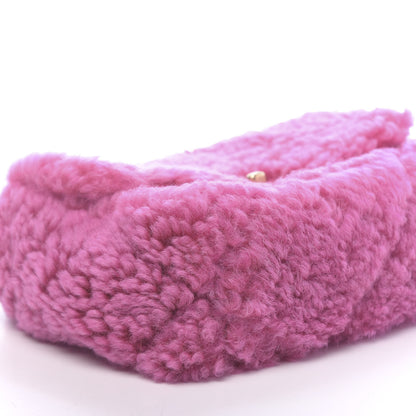 Chanel Shearling Sheepskin Medium 19 Flap Pink 8 of 11
