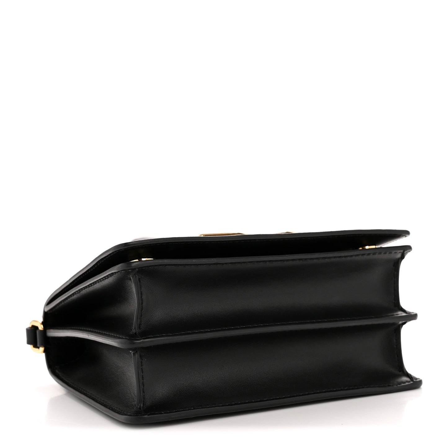 Calfskin 3.5 Flap Top Handle Bag Black
