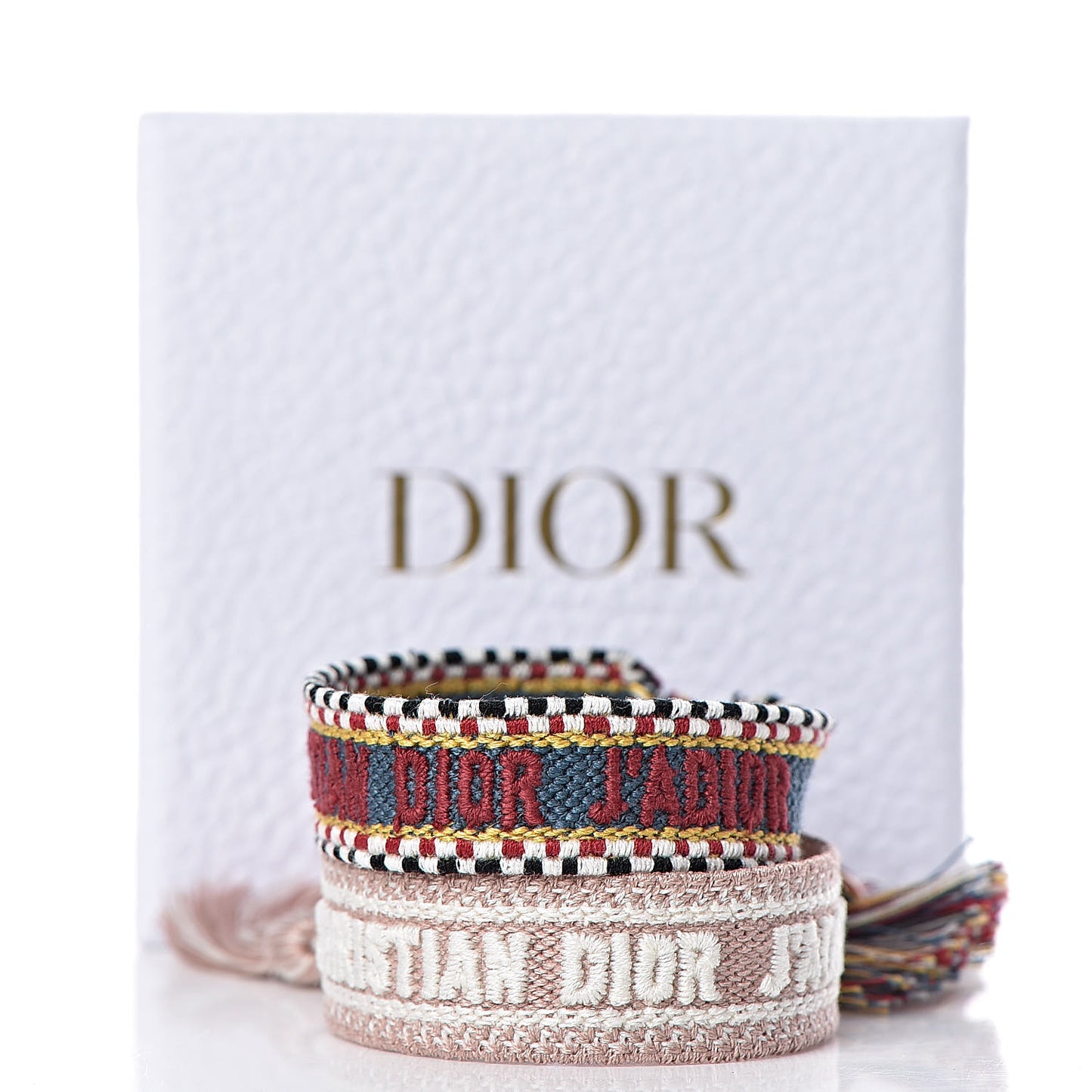 Woven Cotton J'Adior Friendship Bracelet Set Blue Nude