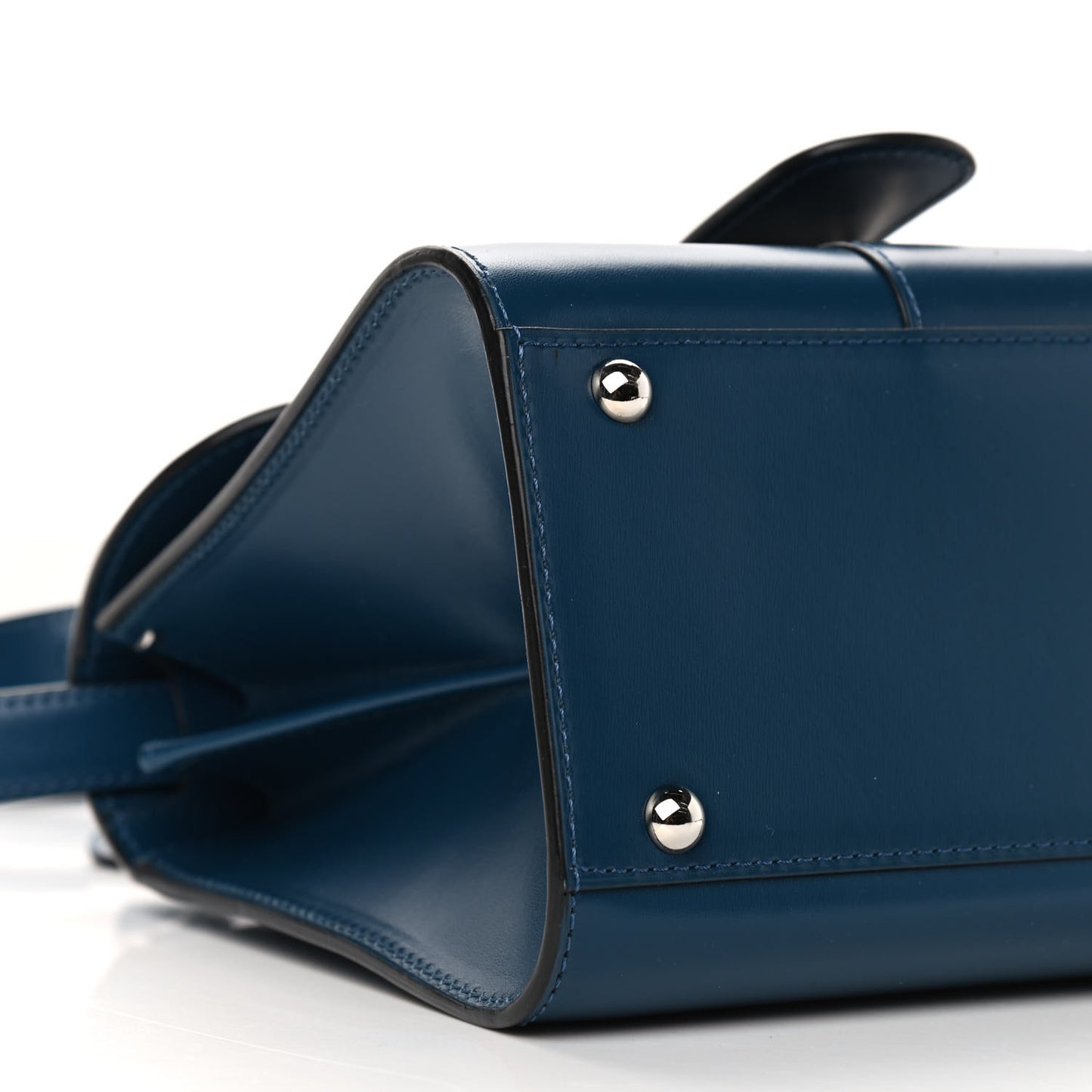 Box Calfskin Mini Brillant Satchel Blue De Prusse