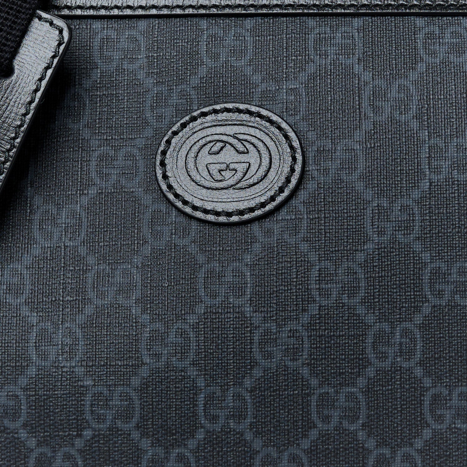 Gucci GG Supreme Monogram Azalea Calfskin Retro Interlocking G Wristlet Messenger Bag Black 9 of 11