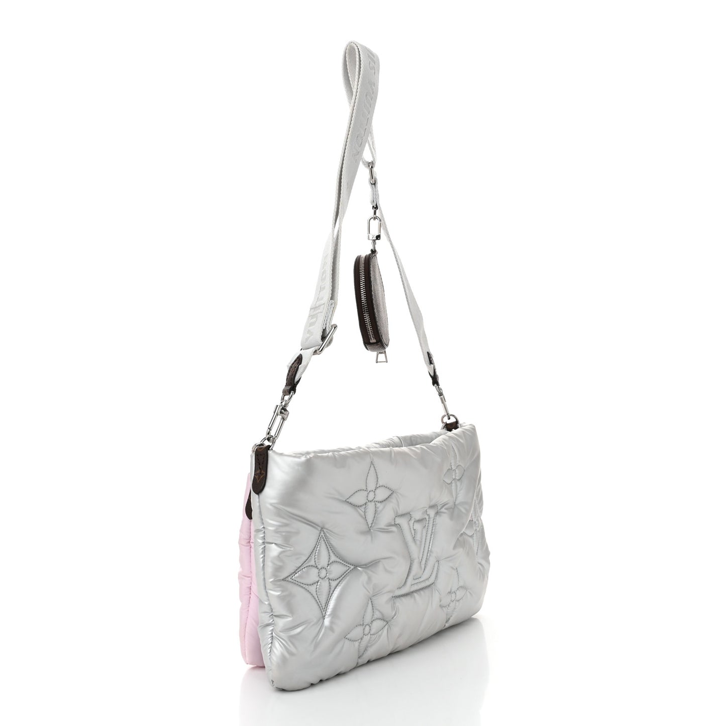 Econyl Monogram Pillow Maxi Multi Pochette Accessories Silver Pale Pink