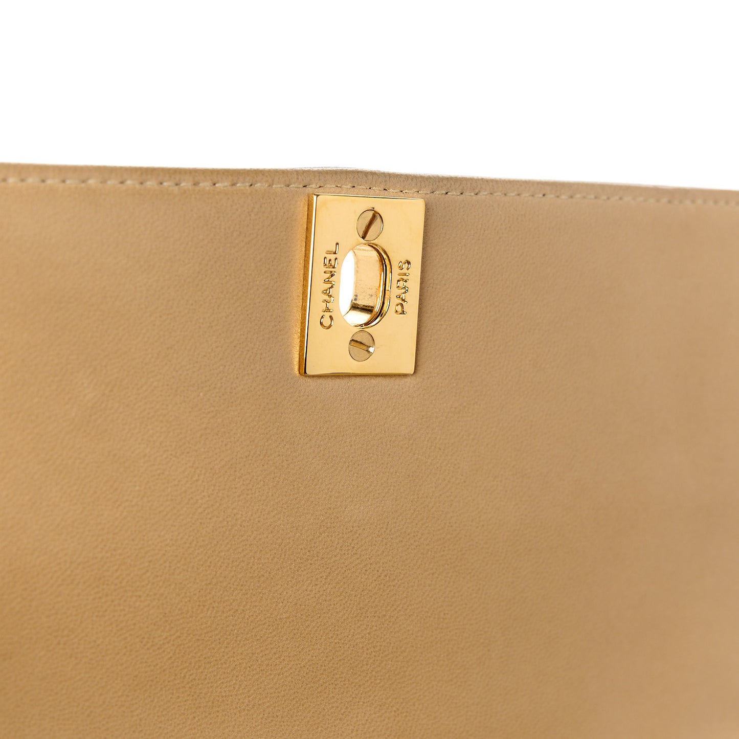 Lambskin Vertical Quilted Small Flap Beige Black