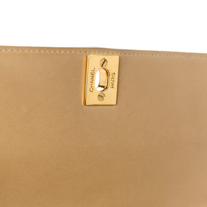 Chanel Lambskin Vertical Quilted Small Flap Beige Black 7 of 14