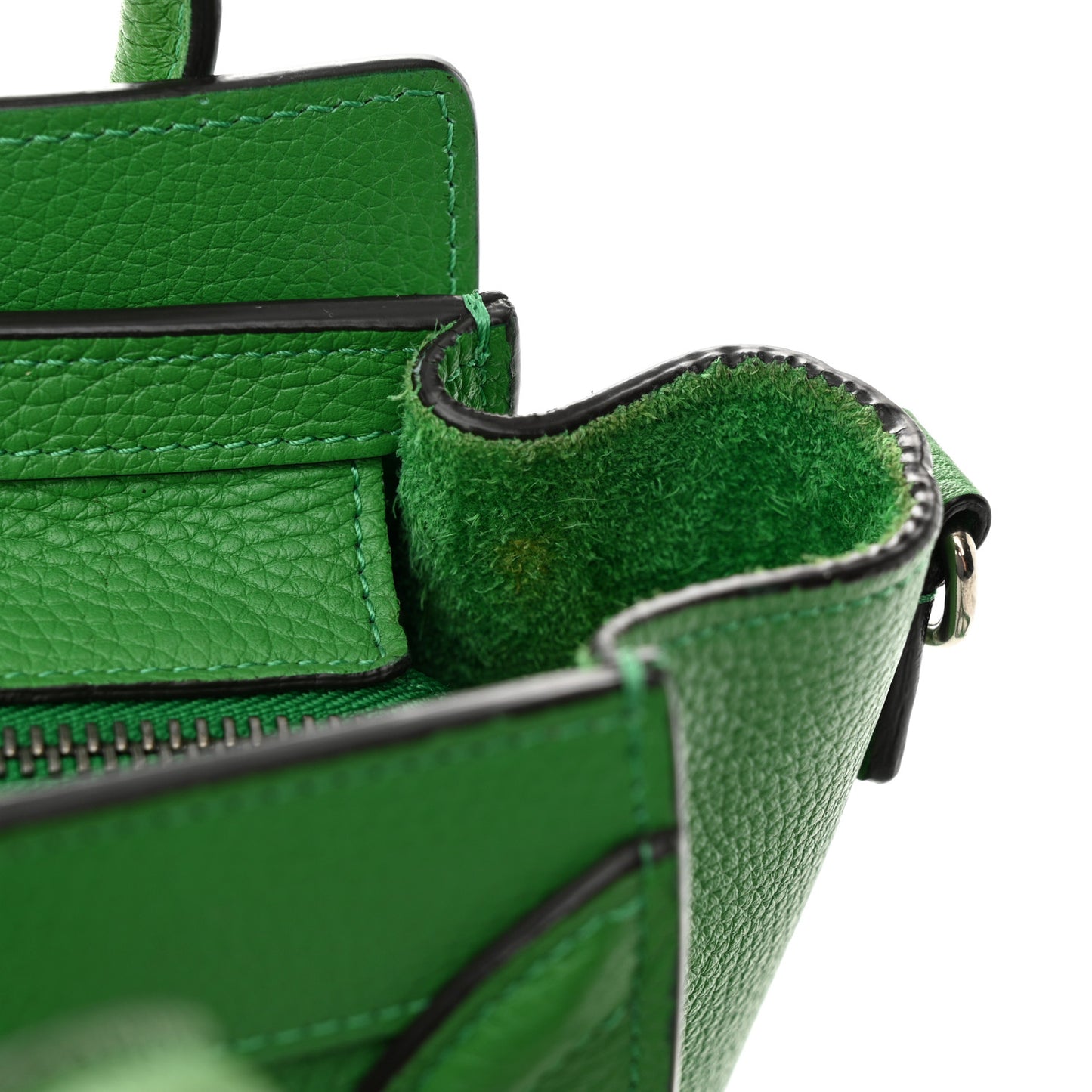 Drummed Calfskin Nano Luggage Mint